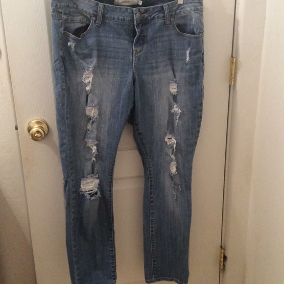 Torrid! Distressed jeans. Comfy.