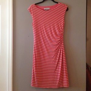 LOFT striped dress in peach