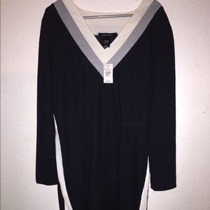 Black & Cream Ashley Stewart Sweater Dress