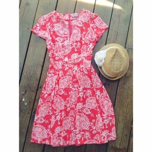 ASOS Red & White Paisley Print Dress