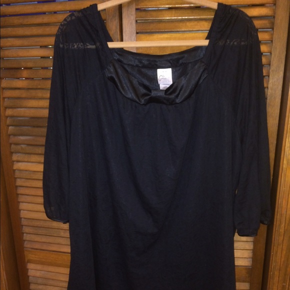 Plus size dressy knit and lace top