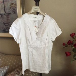 NWT 100% linen blouse with embroidery