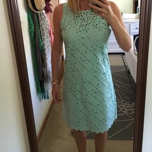 J.Crew teal cut out dress altered to fit sz 2/4
