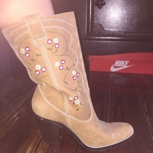 Floral Cowboy Heeled boots