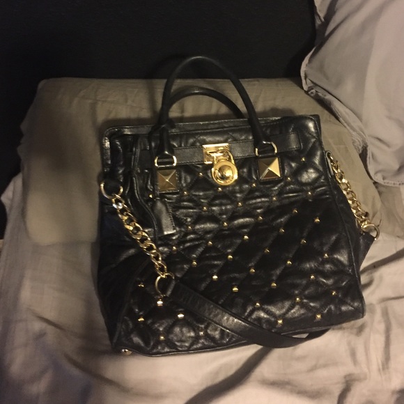 Large Michael Kors Hamilton studded bag