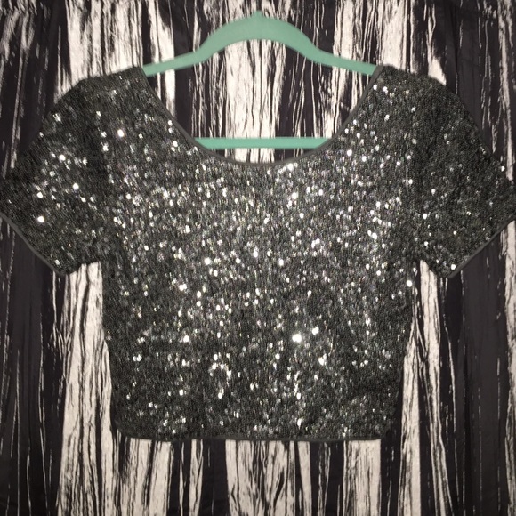Sequined crop top