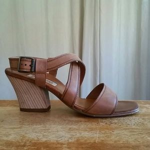 Paul Green Leather Strappy Heels Sandals