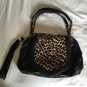 Nanette Lepore Leopard Calfskin Shoulder Bag