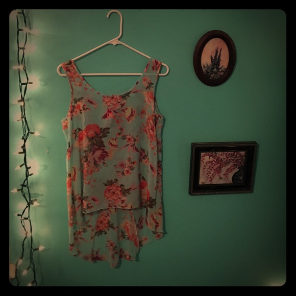 Sheer high-low flower tank - Picture 1 of 4