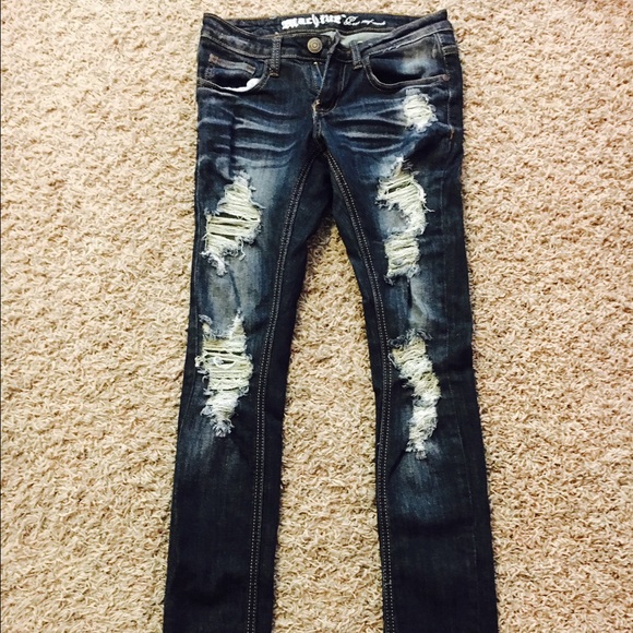 Distressed jeans