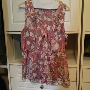 Silk tank floral print