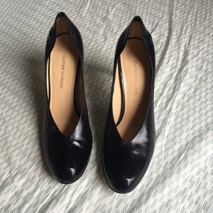 Costume National black leather pumps