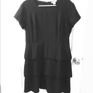 Cato Black Dress with Scalloped bottom
