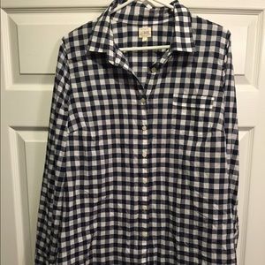 JCREW black and white plaid flanel