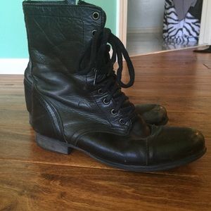 Steve Madden Midi Black Lace Up Boots