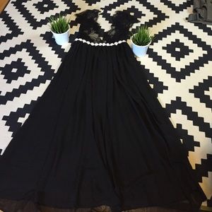 Lave top black ball gown