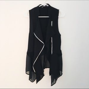 waterfall sleeveless blazer
