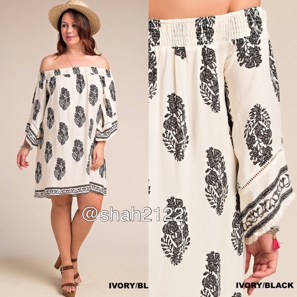 Sexy on off shoulders printed dress shift dress - Picture 4 of 7