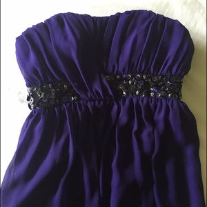Purple Strapless Dress, Maggy London