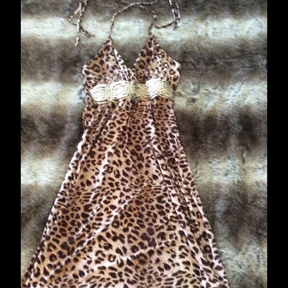 Leopard Halter Dress