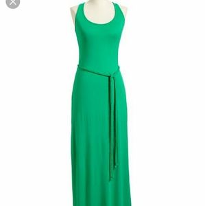 OLD NAVY green belted maxi dress XXL