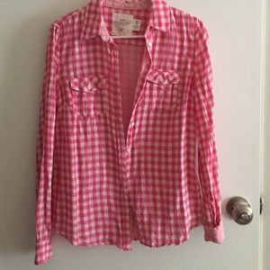 Pink Checkered button down