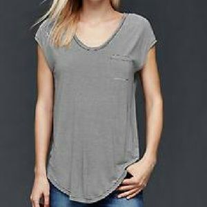 Striped cap sleeve tee