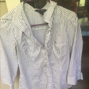 White House Black Market Striped Blouse