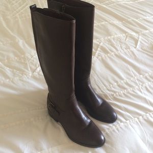 Chaps riding boots with slight heel