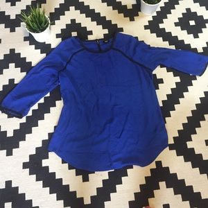 Royal blue black trim blouse!