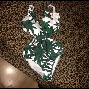 palm tree cut out bathing suit