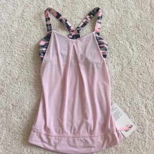 Lululemon Rest Less Tank Pink Camo Sz 4