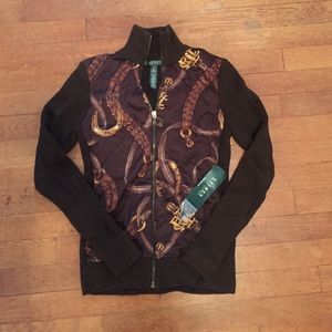 NWT Ralph Lauren Equestrian Print Sweater