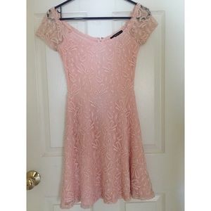Peach Color Lace Dress