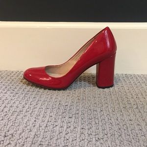 Red leather heels