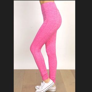 High Wasted Neon Pink Yoga Pants