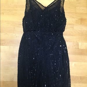 Black sequenced short dress