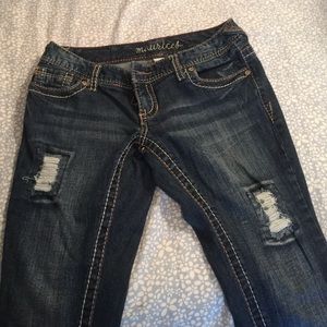 Maurice's straight leg distresses boho jeans