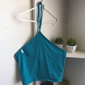 Blue halter top