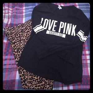 Victoria secret pink tights and shirt