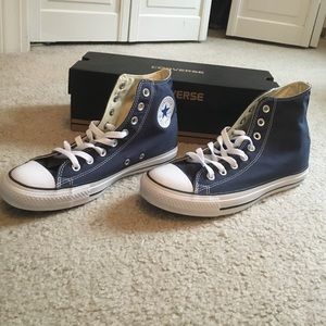 Navy Blue High Top Converse Women's 9