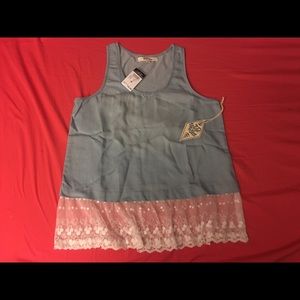 Brand new lace bottom tank top