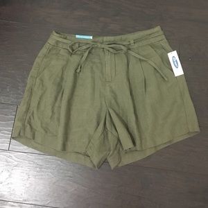 high waisted linen shorts
