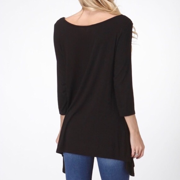 Bellino Tunic Super Cute Blk w/Side tails light wt - Picture 3 of 4