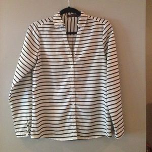 Limited black & white striped button down
