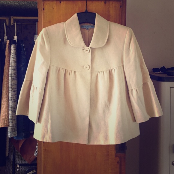 Cream with Gold Shimmer Crop Jacket