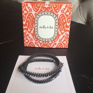 Hematite cup chain wrap bracelet