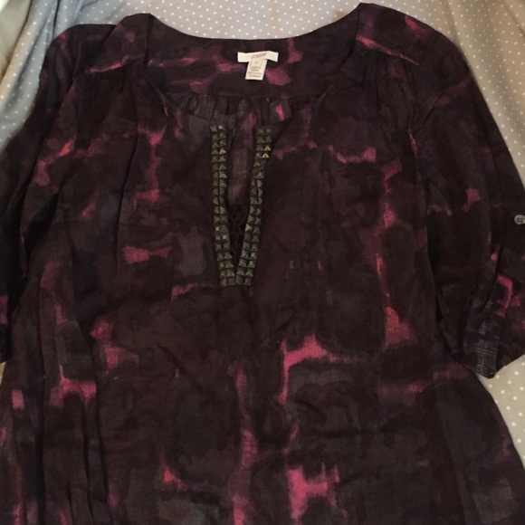 Jcrew purple/pink top with embellishment on front
