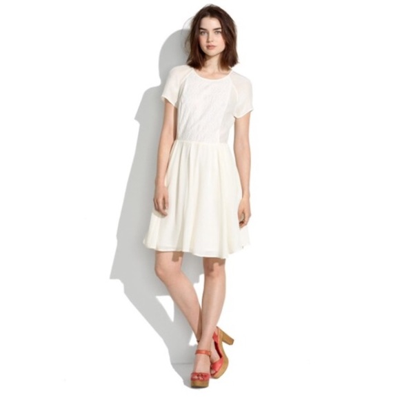 Madewell Embroidered White Dress