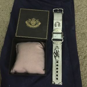 Juicy couture white leather watch